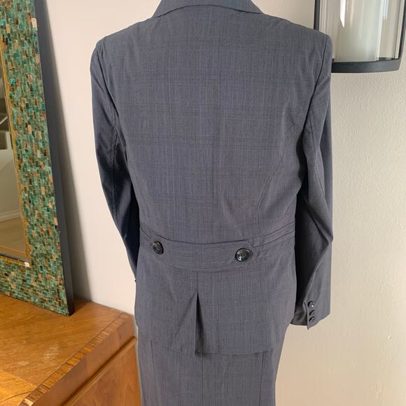 Style & Co. Sz 10/8 2-Piece Stretch Skirt Suit w/ Blazer Jacket Gray Glen Plaid - Picture 10 of 12